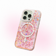 Colorful drops laser heart magnetic iPhone case