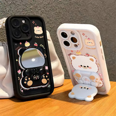 Bear Rotating Mirror Stand iPhone Case