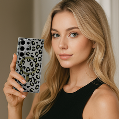 Leopard Transparent MagSafe Case for Samsung
