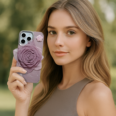3D Fabric Rose iPhone Case