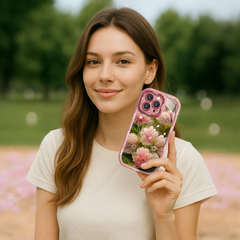 Pink Crystal Flower iPhone Case