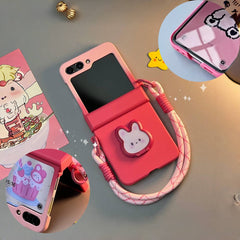 Cute Bunny Stand Samsung Galaxy Z Flip Series Case