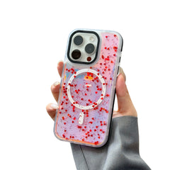 Colorful drops laser heart magnetic iPhone case