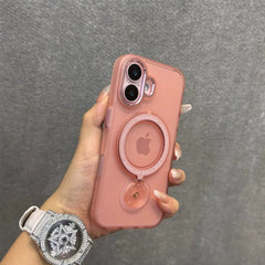 Frosted Translucent Magnetic Ring 360° Stand iPhone Case