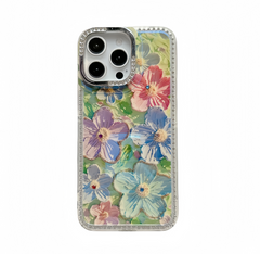 Bling Oil Painting Flower iPhone Case