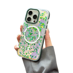 Colorful drops laser heart magnetic iPhone case