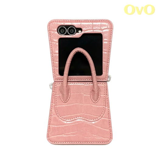 Crocodile print handbag style Samsung flip case