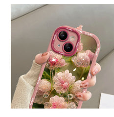 Pink Crystal Flower iPhone Case