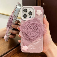 3D Fabric Rose iPhone Case