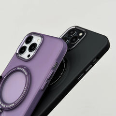 Frosted Translucent Magnetic Ring 360° Stand iPhone Case