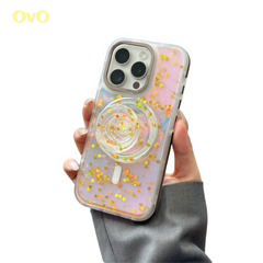 Colorful drops laser heart magnetic iPhone case