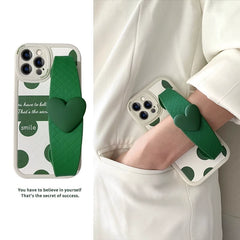 Sweet Grip 3D Heart Wristband iPhone Case