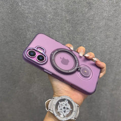 Frosted Translucent Magnetic Ring 360° Stand iPhone Case
