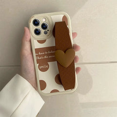 Sweet Grip 3D Heart Wristband iPhone Case
