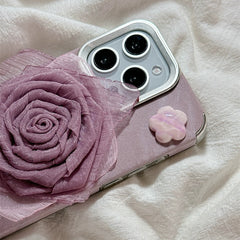 3D Fabric Rose iPhone Case
