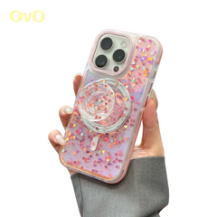 Colorful drops laser heart magnetic iPhone case
