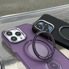 Frosted Translucent Magnetic Ring 360° Stand iPhone Case