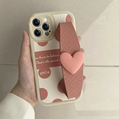 Sweet Grip 3D Heart Wristband iPhone Case