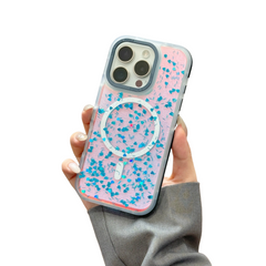 Colorful drops laser heart magnetic iPhone case