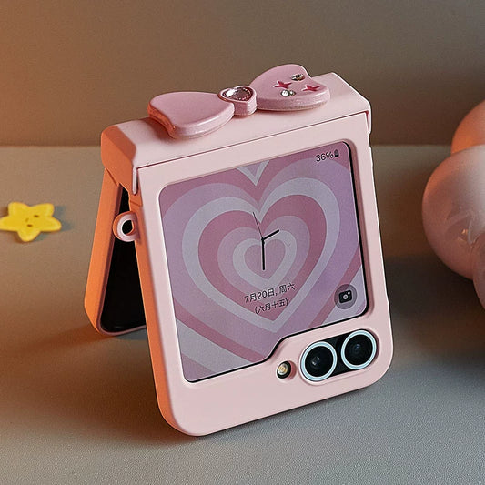 Heart-Shaped Bow Case for Samsung Galaxy Z Flip Series