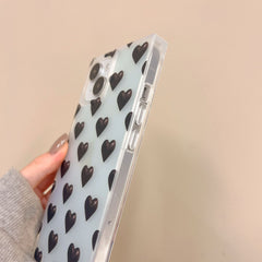 Clear Laser Heart Square iPhone Case