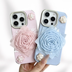 3D Fabric Rose iPhone Case