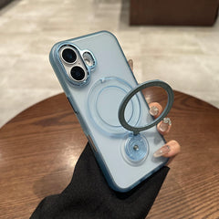 Frosted Translucent Magnetic Ring 360° Stand iPhone Case