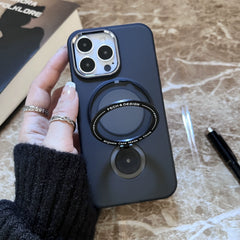 Frosted Translucent Magnetic Ring 360° Stand iPhone Case
