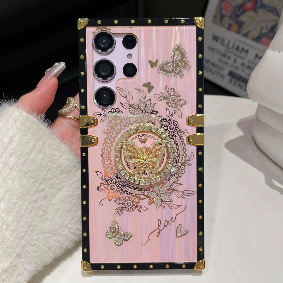 Dream Aurora Butterfly Diamond Stand Samsung Case