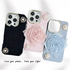 3D Fabric Rose iPhone Case