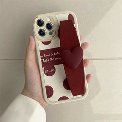 Sweet Grip 3D Heart Wristband iPhone Case