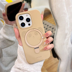 Cute Panda Liquid Silicone Magnetic Stand iPhone Case