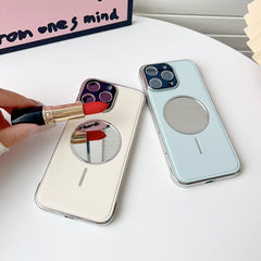Frameless Leather Mirror Magnetic iPhone Case