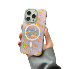 Colorful drops laser heart magnetic iPhone case