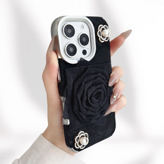 3D Fabric Rose iPhone Case