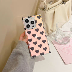 Clear Laser Heart Square iPhone Case