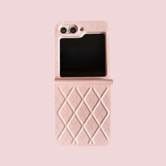 Pink Cherry Bear Leather Samsung Galaxy Z Flip Series Case