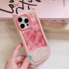 Cat Ear Gradient Flowing Beads iPhone Case