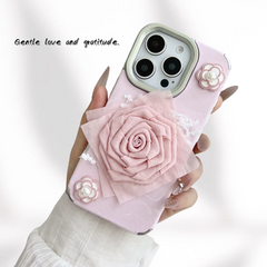 3D Fabric Rose iPhone Case