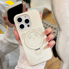 Cute Panda Liquid Silicone Magnetic Stand iPhone Case