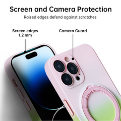 Gradient Magnetic Rotating Stand iPhone Case