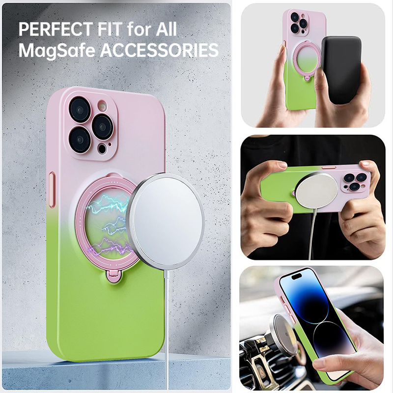 Gradient Magnetic 360° Rotating Stand iPhone Case