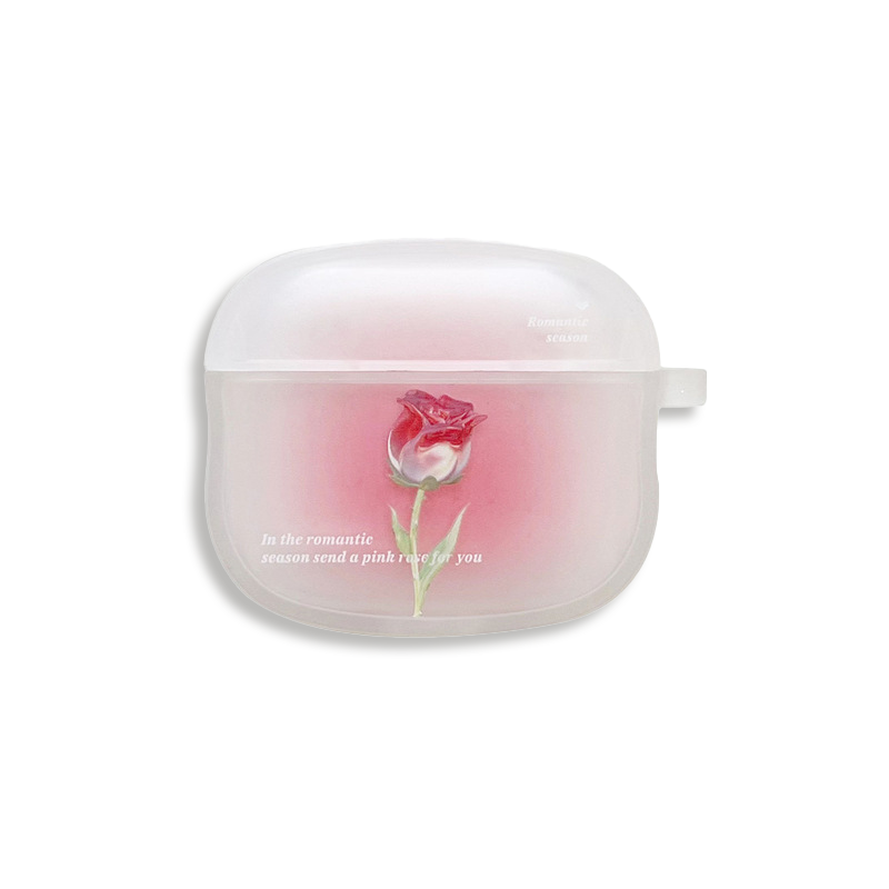 Red Rose Transparent AirPod Case