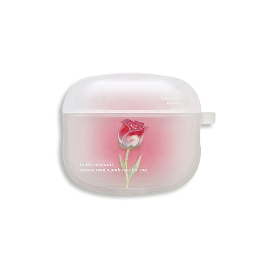 Red Rose Transparent AirPod Case