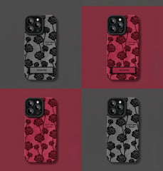 Vintage rose pattern stand Apple phone case