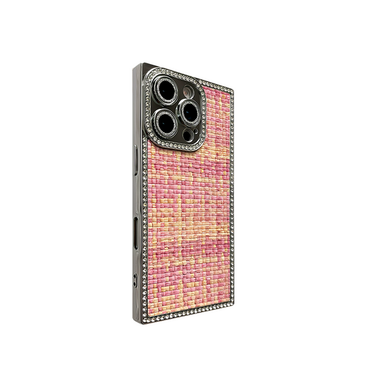 Square Electroplated Weave Pattern iPhone Case