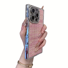 Square Electroplated Weave Pattern iPhone Case