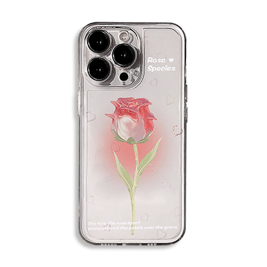 Pink Rose Clear iPhone Case