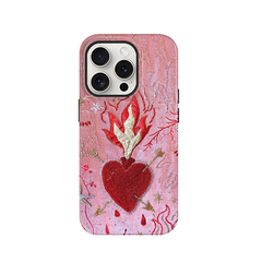 Vintage Flaming Heart iPhone case