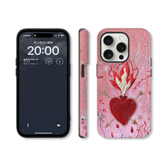 Vintage Flaming Heart iPhone case